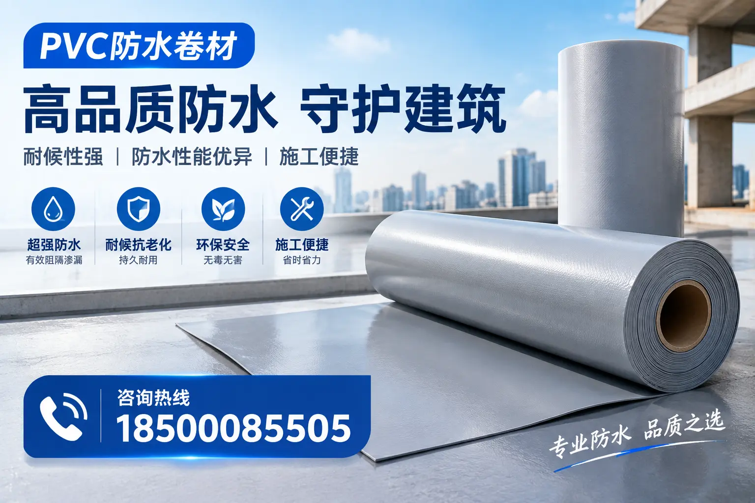 PVC防水卷材的防水效果评测,适合喀什的科学依据